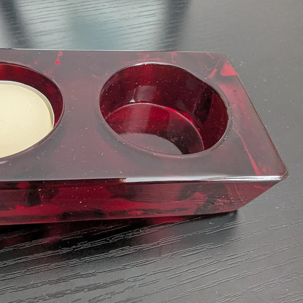 Crate&Barrel Deep Red Tealight Holder